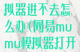 网易mumu模拟器进不去怎么办(网易mumu模拟器打开游戏黑屏)