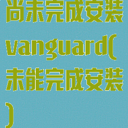尚未完成安装vanguard(未能完成安装)