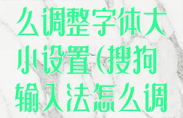 搜狗输入法怎么调整字体大小设置(搜狗输入法怎么调节字体大小?)