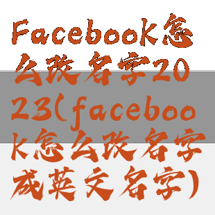 Facebook怎么改名字2023(facebook怎么改名字成英文名字)