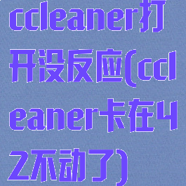 ccleaner打开没反应(ccleaner卡在42不动了)