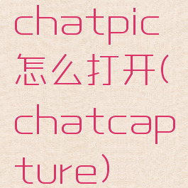 chatpic怎么打开(chatcapture)