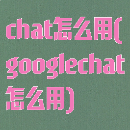chat怎么用(googlechat怎么用)