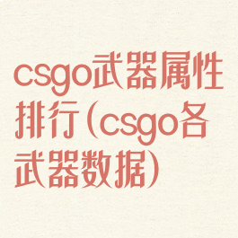 csgo武器属性排行(csgo各武器数据)