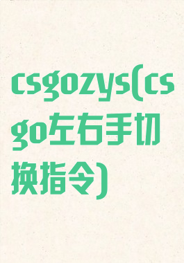 csgozys(csgo左右手切换指令)