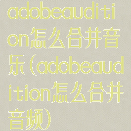 adobeaudition怎么合并音乐(adobeaudition怎么合并音频)