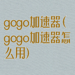 gogo加速器(gogo加速器怎么用)