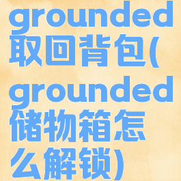 grounded取回背包(grounded储物箱怎么解锁)