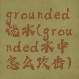grounded烧水(grounded水中怎么攻击)