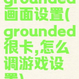grounded画面设置(grounded很卡,怎么调游戏设置)