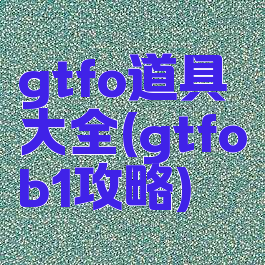 gtfo道具大全(gtfob1攻略)
