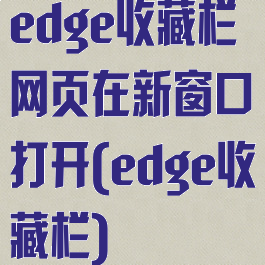 edge收藏栏网页在新窗口打开(edge收藏栏)