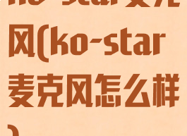 ko-star麦克风(ko-star麦克风怎么样)