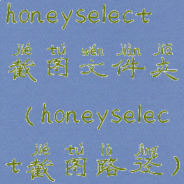 honeyselect截图文件夹(honeyselect截图路径)