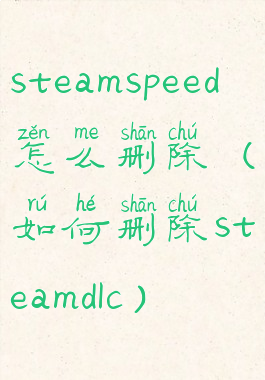 steamspeed怎么删除(如何删除steamdlc)