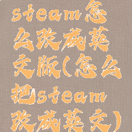 steam怎么改成英文版(怎么把steam改成英文)