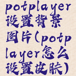 potplayer设置背景图片(potplayer怎么设置皮肤)