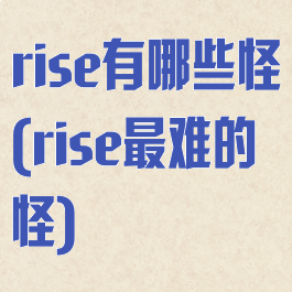 rise有哪些怪(rise最难的怪)