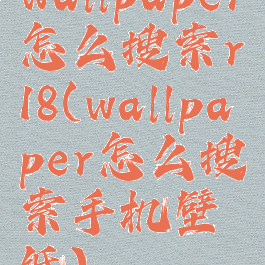 wallpaper怎么搜索r18(wallpaper怎么搜索手机壁纸)