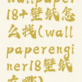 wallpaper18+壁纸怎么找(wallpaperenginer18壁纸在哪)