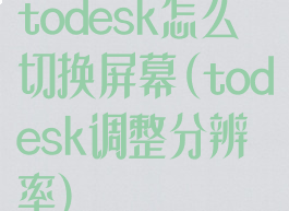todesk怎么切换屏幕(todesk调整分辨率)