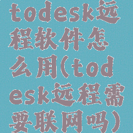 todesk远程软件怎么用(todesk远程需要联网吗)