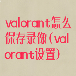 valorant怎么保存录像(valorant设置)