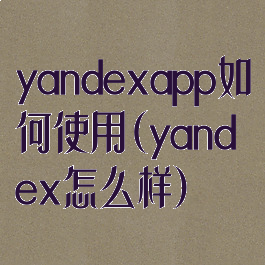 yandexapp如何使用(yandex怎么样)