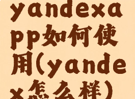 yandexapp如何使用(yandex怎么样)